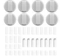 Reliapart Black Control Knob With Five Adapters Universal Fitting for Ovens - Pack of 8 (Silver)