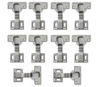 Reliapart Genuine Hettich Fridge Freezer Cabinet Door Hinge 35mm Cup, 3mm Plate, 13-18mm Overlay, 4 Hole, 15kg Load, ET 582-72134 (10 Hinges) Suitable for IKEA cabinets (with Drilling)