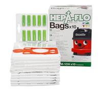 Reliapart GENUINE Numatic Henry Hetty Hepa-Flo SMS Dust Bags (10 Vac Bags + 10 Freshener Sticks) NVM-1CH for Henry Hetty James NRV200 NVR225 RSV200 Series 604015 Dust Vacuum Cleaner Bags