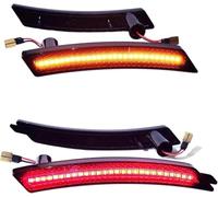 RELIATURE 4 PCS LED Side Marker Lights Front and Rear Red Bumper Marker Lamps for 2008-2014 MINI Cooper R55 R56 R57 R58 R59 R60 R61 Reflectors Smoked Len, Replace Front Rear OEM Sidemarker Lamps