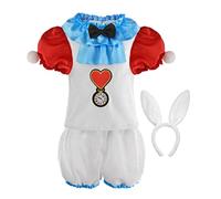 ReliBeauty Bunny Costume Wonderland for Kids Boys and Girls Easter Costume Toddler with White Rabbit Ears,2T-3T/100