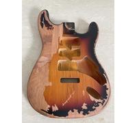Relic Electric Guitar Body ST Style Nitro Top Alder Wood DIY Guitar Body HSH Heavy Relic Guitar Body 3 Tone Sunburst.