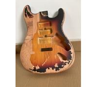 Relic Electric Guitar Body ST Style Nitro Top Alder Wood Guitar Body DIY Heavy Relic Guitar Body 3 Tone Sunburst H-S-H.