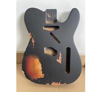 Relic Electric Guitar Body Telecaster Style Nitro Top Alder Wood DIY Guitar Body S-S Relic Guitar Body Relic Black.