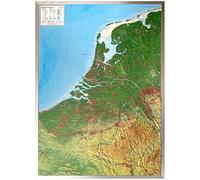 Relief Belelux 1:700.000 mit Aluminiumrahmen