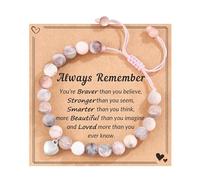 Relief Bracelets,Natural Stone Healing Crystal Bracelet with Card,Birthday Gifts for Women Bracelet Adjustable Beads Bracelet Ladies Christmas Good Luck Friend Female Her Gifts (Always Remember 2)