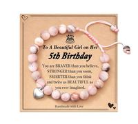 Relief Bracelets,Natural Stone Healing Crystal Bracelet with Card,Birthday Gifts for Women Bracelet Adjustable Beads Bracelet Ladies Christmas Good Luck Friend Female Her Gifts (5tb Birthday)