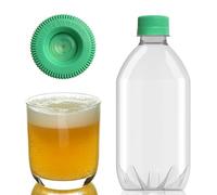 Relief FermentMate™ 16oz PET Reusable Natural Carbonation Bottles with Tamper-Evident Caps - Pressure-Regulating Bottles for Beer, Kombucha, & More (8-Pack)