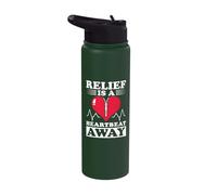 Relief is a Heartbeat Away - Open Heart Surgery Stainless Steel Insulated Water Bottle
