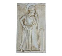 Relief of The Thoughtful Athena Pensive (Mourning) Greek Hard Plaster Museum Copy