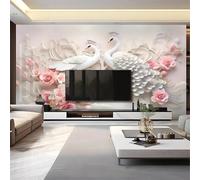Relief Peacock Pink Flowers Art 3D Wallpaper Luxury Home Dining Decor Paste Sofa Living Room The Wall for Bedroom Mural-400cm×280cm