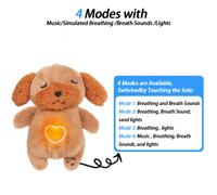 (Relief Puppy, 28cm-32cm) 4 MODES Original Sleeping Time Baby Breathing Anxiety Relief Capybara Sensory Toys