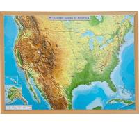 Relief USA 1:6,8 Mio mit Naturholzrahmen