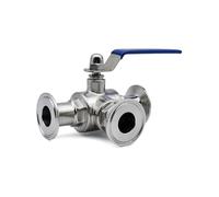 Relief Valves REDUCING Valve Stainless Steel Sanitary 3-Way Ball Valve, Pipe OD 3/4", 1", 1-1/4", 1-1/2", 2", Ferrule Type 50.5/64mm(T-Port,25mm Ferrule 50.5)