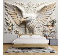 Relief Wall Mural 40X28Inch Mighty Eagle Embossed 3D Non-Woven Wallpaper Large Mural Wallpaper Removable Wall Paper for Bedroom Living Room Tv Background Mighty Eagle 100X70Cm/40X28Inch(W X H)
