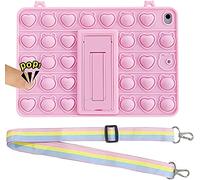 Relieve Stress, Silicone Rainbow Pop Bubble Push Bubble Fidget Toy Silicone Tablet Case for IPad Air Mini 4 5 Pro 10.5" 11" 9.7" Kids Pop It Soft Cover (iPad Mini 5,Pink)
