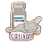 Relieves Anxiety Enamel Pin Sleeping Cat Metal Badge Brooch For Backpacks Coats Hats Accessories
