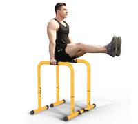 RELIFE REBUILD YOUR LIFE Dip Bars & Parallel Bars Station for Home Gym Adjustable Height Portable Dip Stand Push Up Bars for Calisthenics Chest & Triceps Strength Training Fitness Equipment(Yellow)