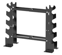 RELIFE REBUILD YOUR LIFE Dumbbell Rack & Weight Stand 5+2 Tier Hex Dumbbell and Kettlebell Storage Rack with Barbell Holder Home Gym Equipment for Free Weights