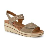 Relife Touch Fasten Wedge Heel Sandals - Beige Size 5