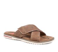 Relife Wide Fit Slip On Sandals - Brown Size 8