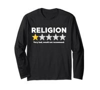 Religion 1 Star Very Bad Would Not Recommend Funny Atheist Long Sleeve T-Shirt