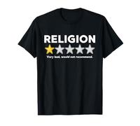 Religion 1 Star Very Bad Would Not Recommend Funny Atheist T-Shirt
