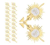 Religion Cake Topper Decorations 24pcs Golden Plastic