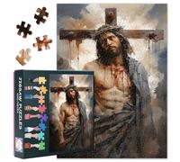 Religion Christianity Puzzles for Adults 1000 Pieces, God Crucified on the Cross Jigsaw Puzzles, Adult Puzzle for Adults, Educational Fun Games or Toys for Elders Friends 20X27 INCH