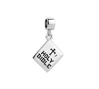 Religion Cross Holy Bible Verses Dangle Charm Compatible with Pandora Charms Bracelets Matthew With God All Things are Possible