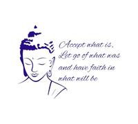 Religion Culture Temple Buddha Yoga Bedroom Vinyl Art Sticker 51x71.7cm Wall beautification DarkBlue