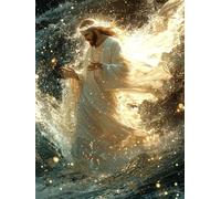 Religion Diamond Art Painting Kits for Adults Kids, 5D Full Round Drill Magic Diamond Painting, DIY Crystal Art Mosaic Kit for Adults Beginners, for Home Wall Christmas Decorations 80X110cm A-89