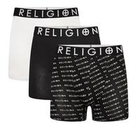 Religion - Mens 'RGN03' Essential Medium 3 Pack Tag Free Cotton Boxer Shorts (M, Assorted)