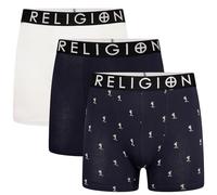 Religion - Mens 'RGN06' Essential X-Large 3 Pack Tag Free Cotton Boxer Shorts (XL, Assorted)