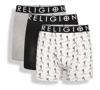 Religion - Mens 'RGN09' Essential X-Large 3 Pack Tag Free Cotton Boxer Shorts (XL, Assorted)