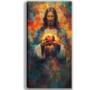 Religion Paint by Numbers for Adults Beginners, DIY Large Acrylic Paint by Number Kits on Canvas 30x50cm/12x20in, Panoramic Wall Art for Home Decor Arts and Crafts Hobby Gift, Man,Frameless,w-1055k
