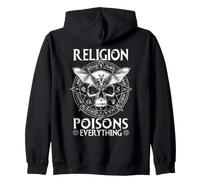 Religion Poisons Everything Antichrist Atheist Occult Gothic Zip Hoodie