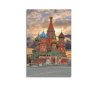 Religion Russian Orthodox Vintage Saint Basil's Cathedral Architecture Decorative Painting Canvas Wall Posters And Modern Family Bedroom Decor 16x24inch(40x60cm)