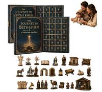 Religious Advent Calendar 2026, Advent Calendar Nativity | 24 Collectible Figurines, 3D Journey to Bethlehem Advent Calendar, Festive Table Nativity Scene Decor for Adults Family(2pcs)