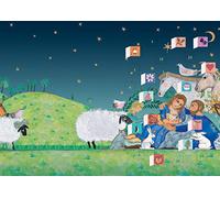 Religious Advent Calendar Card Nativity Roger la Borde Die Cut Windows. Packed in a Cello Bag with Envelope Size 170 x 120 mm Flittered