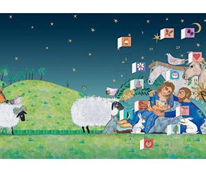 Religious Advent Calendar Card Nativity Roger la Borde Die Cut Windows. Packed in a Cello Bag with Envelope Size 170 x 120 mm Flittered