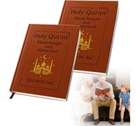 Religious and Spiritual Learning Books, Scripture Quran Study Devotional Guide for Revert Beginner, Travel Home Church Prayer Men Adults Grandparents (Orange-2pcs)