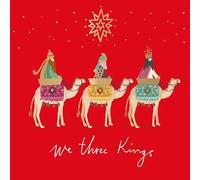 Religious Art Charity Christmas Cards Embossed with Gold Foil - Eco-Friendly - Pack of 6 (We Three Kings Camels)