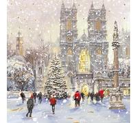 Religious Art Charity Christmas Cards Embossed with Gold Foil - Eco-Friendly - Pack of 6 (Westminster In Snow)