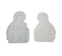 Religious Art Holy Heart Mother Sculpture Silicones Mold for Resins Wall Hangings and Catholic Craft Projects Gift Nonstick Religious Silicones Casting Mold