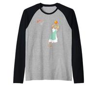 Religious Basketball Jesus Christian Humor Three Point Shot Raglan Baseball Tee