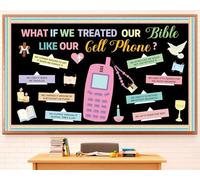 Religious Bible Bulletin Board Set Cell Phone Cutouts Christian Bible Classroom Bulletin Board Decoration Inspirational Christian Jesus Theme Cutouts for Sunday Church School Classroom