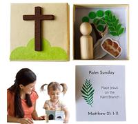 Religious Bible Game - Easter Resurrection Activity for Kids and Adults | Holy Week Box with Educational Story Cards, Faith Learning Props, Christian Theme for Church Events Family Teaching Home