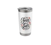 Religious Bible Scripture Fear is A Liar for Christian Stainless Steel Insulated Tumbler