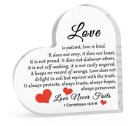 Religious Bible Verses Gift Christian Gifts for Women Acrylic Heart-Shaped Keepsake Baptism Gift for Boy Girl First Communion Gift Acrylic Heart Plaque Religious Inspirational Gift for Christian